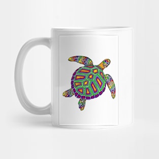 Rainbow Turtle with white background Mug